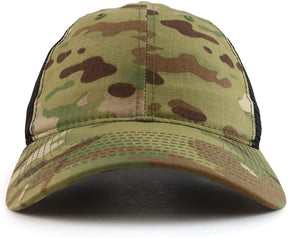 Armycrew Soft Low Profile Ripstop Authentic Multicam Mesh Back Trucker Cap
