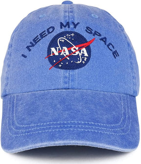 Armycrew Unlimited Youth NASA I Need My Space Embroidered Soft Washed Cotton Twill Cap