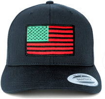 Armycrew American Flag Patch Snapback Trucker Mesh Cap - Navy