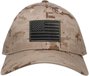 Low Profile US American Flag Patch Camo Cap - DES
