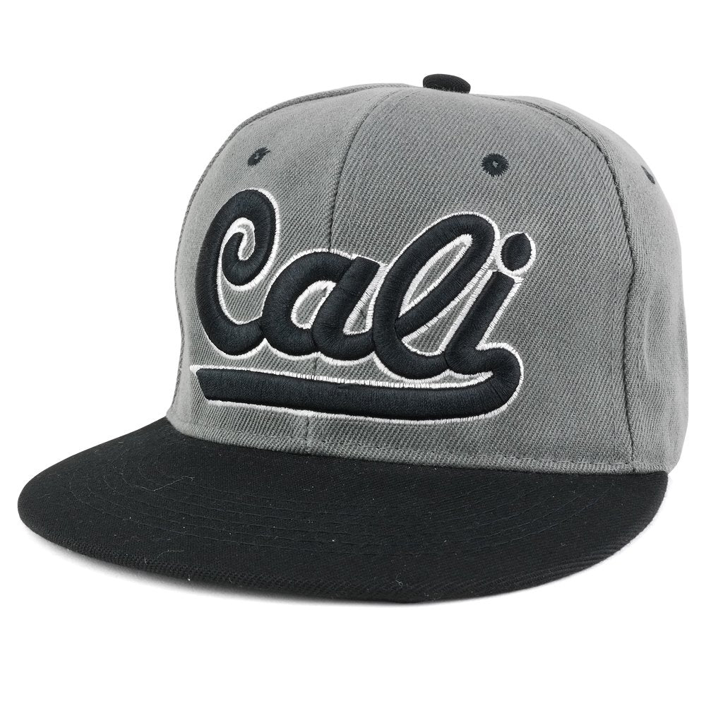 Cali 2-Tone 3D Embroidered California Flatbill Adjustable Snapback Cap