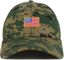 Armycrew Small American Flag Patch Camouflage Structured Mesh Trucker Cap