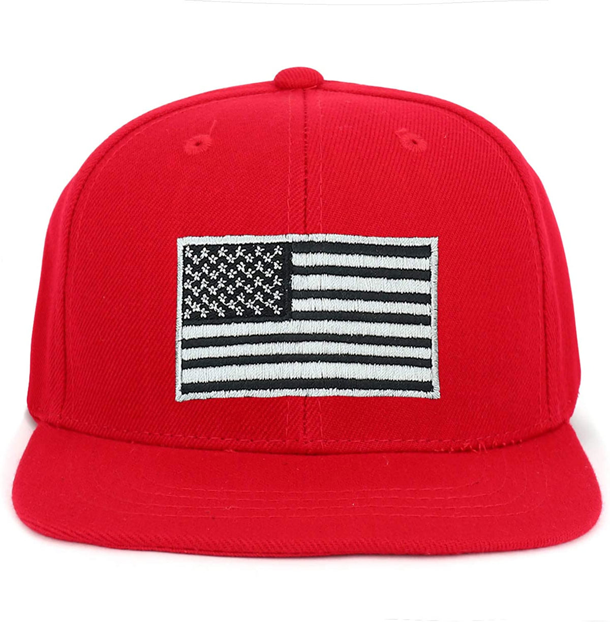 Armycrew Youth Kid Size American Flag Embroidered Flat Bill Snapback Baseball Cap