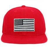Armycrew Youth Kid Size American Flag Embroidered Flat Bill Snapback Baseball Cap