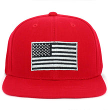 Armycrew Youth Kid Size American Flag Embroidered Flat Bill Snapback Baseball Cap