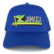 Jamaica Flag and Text Embroidered Cutout Iron on Patch Adjustable Mesh Trucker Cap