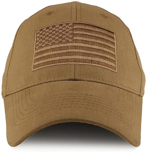 Armycrew USA Flag Embroidered Structured Brushed Cotton Baseball Cap