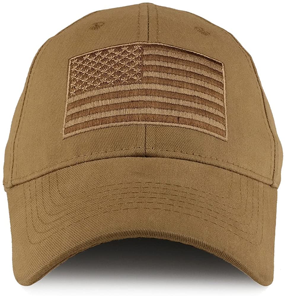 Armycrew USA Flag Embroidered Structured Brushed Cotton Baseball Cap