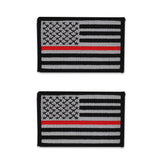 USA American Patriotic Flag Embroidered Iron On Patch 2 Piece Pack