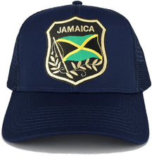 Armycrew Jamaica Flag and Text Emblem Embroidered Patch Adjustable Trucker Cap