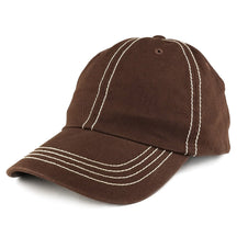Armycrew Plain Contrast Stitch Low Profile Washed Cotton Baseball Hat