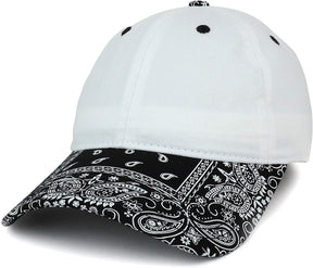 Armycrew Paisley Printed Bill Unstructured Cotton Baseball Cap