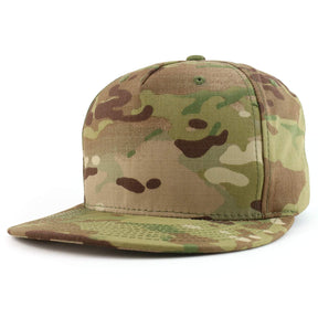Armycrew 5 Panel Flat Bill Ripstop Authentic Multicam Snapback Baseball Cap