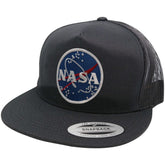 Flexfit 5 Panel NASA Space Meatball Embroidered Patch Snapback Mesh Back Cap