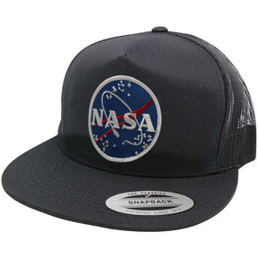 Flexfit 5 Panel NASA Space Meatball Embroidered Patch Snapback Mesh Back Cap