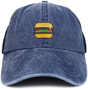 Armycrew Burger Patch Washed Pigment Dyed Soft Trucker Baseball Cap