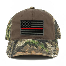 US American Flag Patch Mossy Oak Realtree Camo Adjustable Cap - Choclate