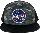 NASA Meatball Round Embroidered Iron On Patch Flat Bill Snapback Trucker Mesh Cap - BNB