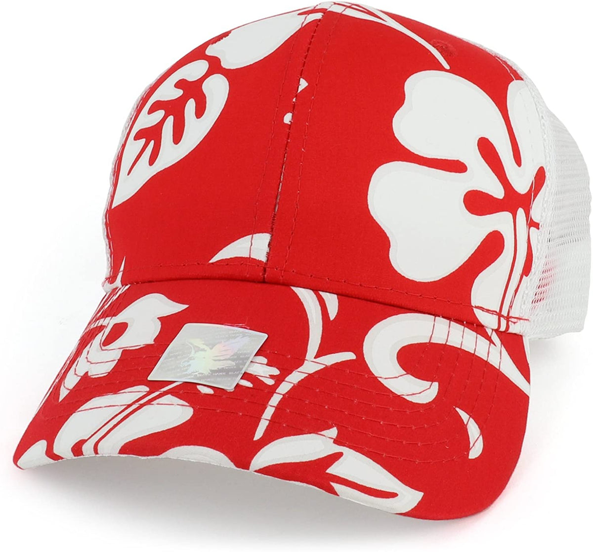 Armycrew Tropical Flower Pattern Print Structured Mesh Trucker Cap