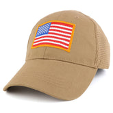 Armycrew USA Gold American Flag Embroidered Tactical Patch with Mesh Operator Cap