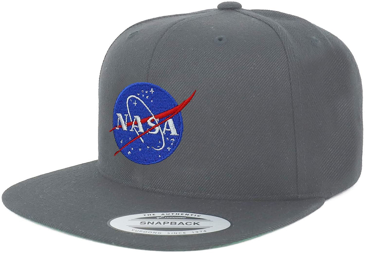 Armycrew Flexfit Oversize XXL NASA Insignia Logo Embroidered Structured Flatbill Snapback Cap