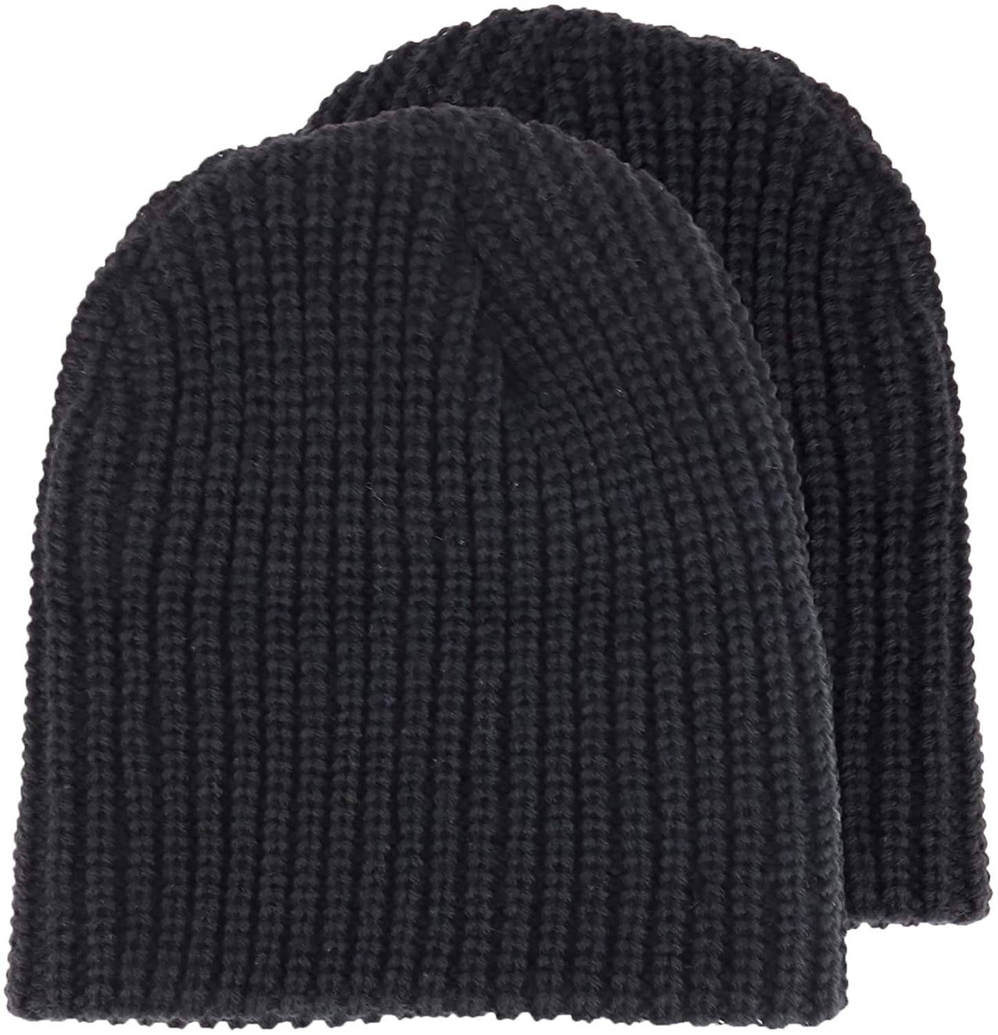 Armycrew Thick Ribbed Knit Winter Short Beanie 2 Pack