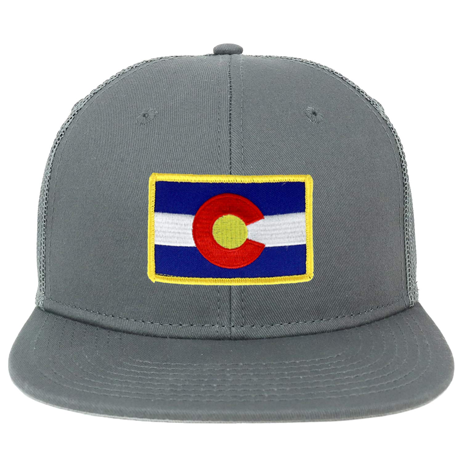 Armycrew Oversize XXL Colorado State Flag Patch Flatbill Mesh Snapback Cap - Black - 2XL