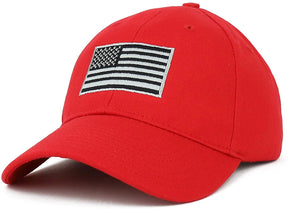 Armycrew Made in USA Grey American Flag Embroidered Structured Cotton Cap