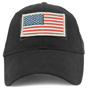 Armycrew USA White Flag Tactical Patch Cotton Adjustable Baseball Cap