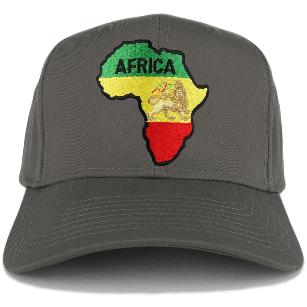 RGY Africa Map and Rasta Lion Embroidered Iron on Patch Adjustable Baseball Cap
