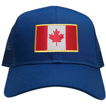Canada Embroidered Gold Border Flag Iron On Patch Adjustable Mesh Trucker Cap