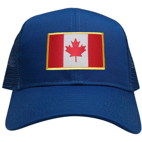 Canada Embroidered Gold Border Flag Iron On Patch Adjustable Mesh Trucker Cap