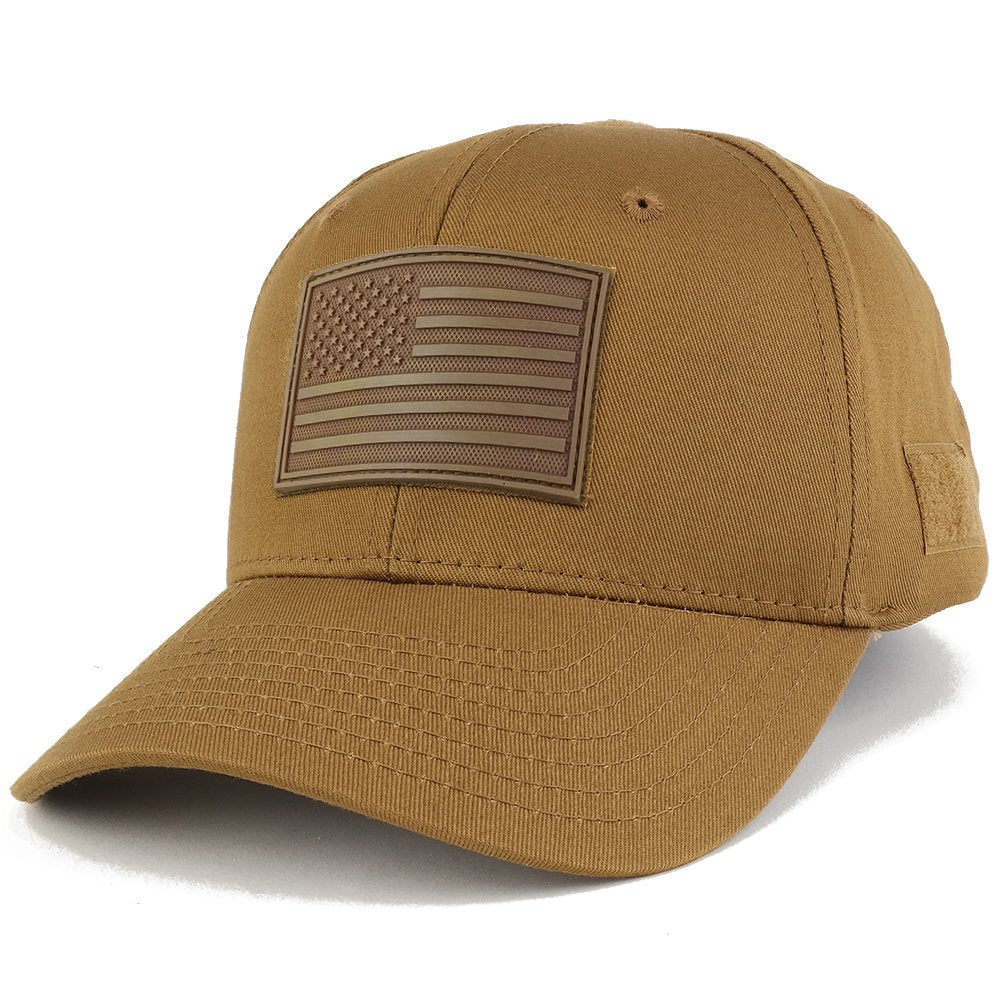 Armycrew US American Flag Coyote 3D Rubber Tactical Patch with Adjustable Structured Operator Cap