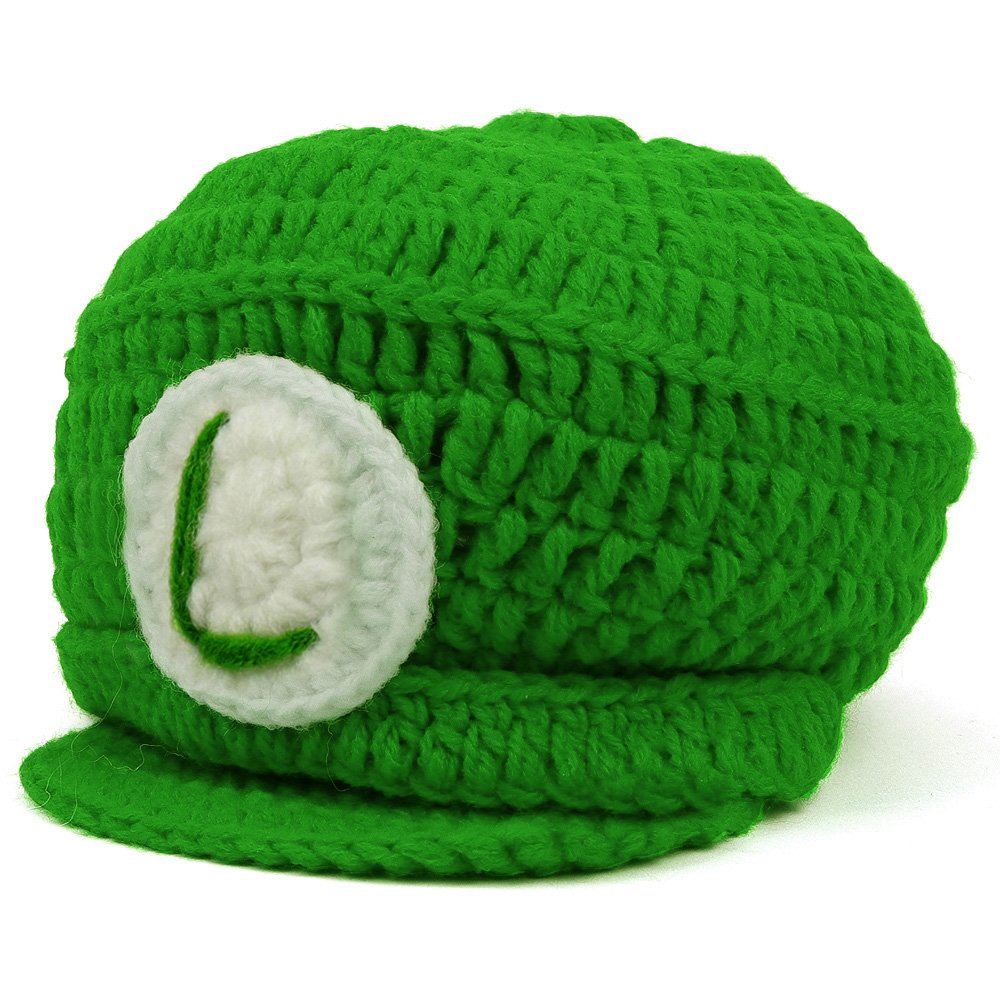 Armycrew Mario and Luigi Infant 2 Piece Outfit Crochet Hat and Pants - Luigi Green