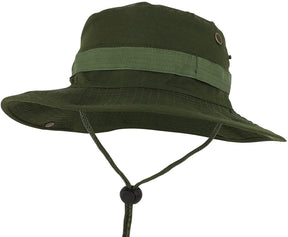 Armycrew Military Solid Plain Outdoor Boonie Hat with Adjustable Chin Strap