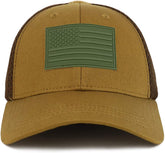 Armycrew US American Flag Olive Rubber 3D Tactical Patch Air Mesh Flex Cap