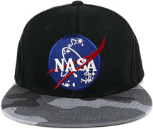 NASA Insignia Space Embroidered Iron on Patch Camo Flat Bill Snapback Cap