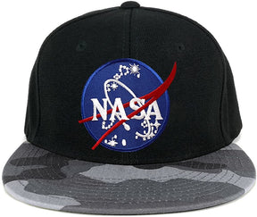 NASA Insignia Space Embroidered Iron on Patch Camo Flat Bill Snapback Cap