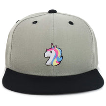 Armycrew Youth Kid's Unicorn Patch Flat Bill Snapback 2-Tone Baseball Cap