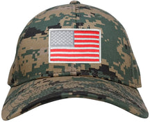 Armycrew Low Profile US American Flag Patch Camo Cap - MCU