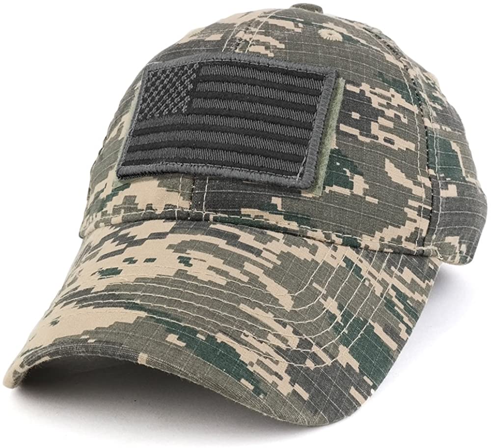 Armycrew USA Grey Flag Tactical Patch Cotton Adjustable Baseball Cap