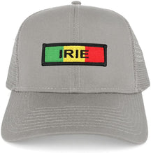 Irie Green Yellow Red Embroidered Iron on Patch Adjustable Trucker Mesh Cap