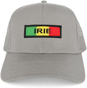 Irie Green Yellow Red Embroidered Iron on Patch Adjustable Trucker Mesh Cap