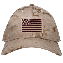 Low Profile US American Flag Patch Camo Cap - DES