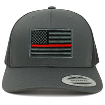 Armycrew American Flag Patch Snapback Trucker Mesh Cap - Charcoal