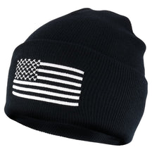 Armycrew USA American Flag Embroidered Cuffed Long Beanie Hat