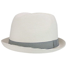Armycrew Men's XXL Oversized Stingy Brim Paper Braid Fedora with Striped Band