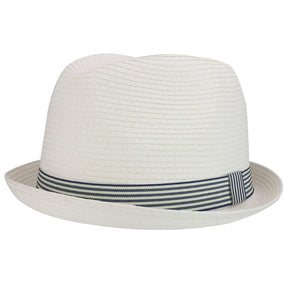 Armycrew Men's XXL Oversized Stingy Brim Paper Braid Fedora with Striped Band
