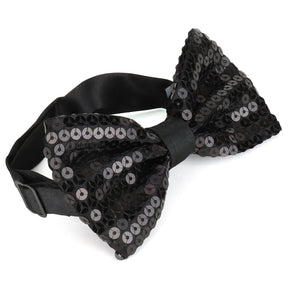 Armycrew Shiny Sequin Covered Adjustable Pre-tied Bow Tie