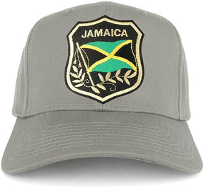 Jamaica Flag and Text Emblem Iron on Patch Adjustable Baseball Cap
